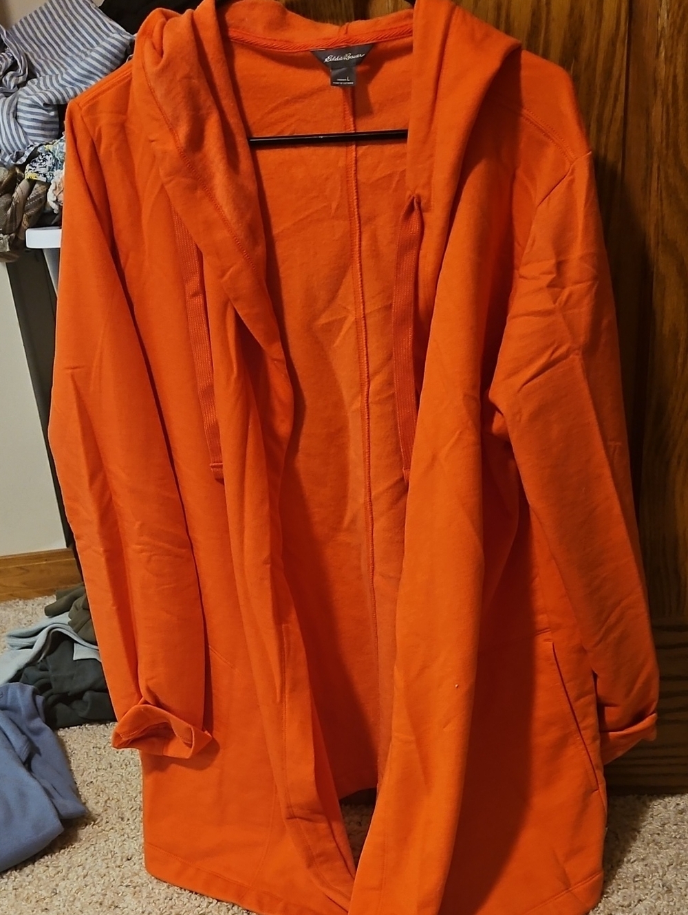 Eddie Bauer Women's Bright Orange Hooded Utility Jacket